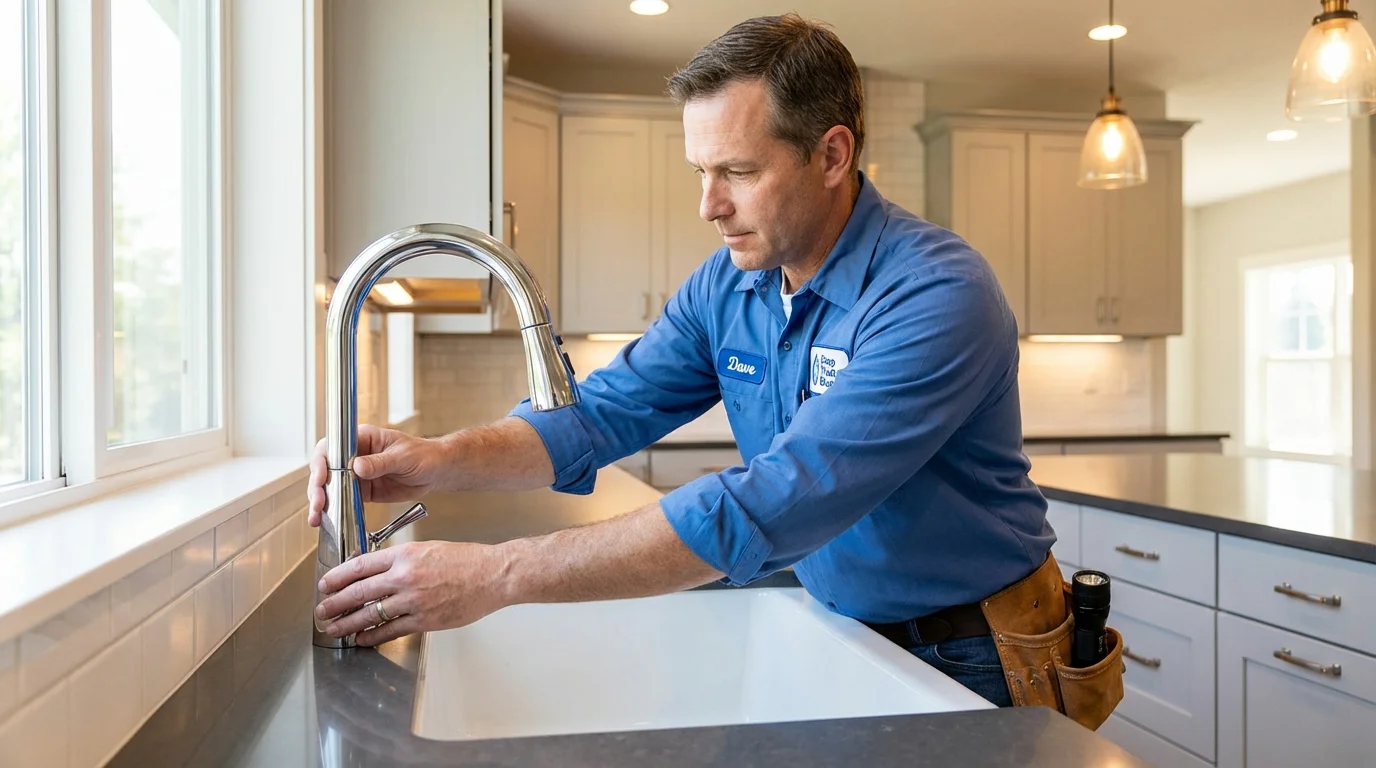 Kitchen faucet installation by Johns Plumbing LLC in Mantua